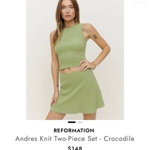 Reformation Green Knit Top NWT